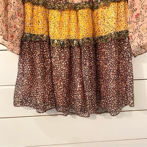 ULLA Johnson Essie Silk Patchwork Mini Dress 0 - Picture 11 of 14